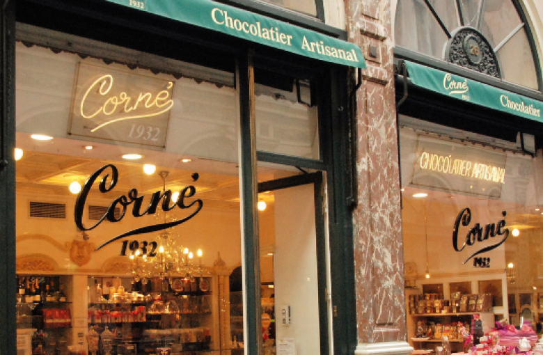 Etalage van chocolatier in Brussel